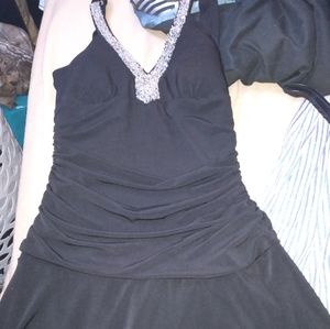 Black Dress with bead neckline